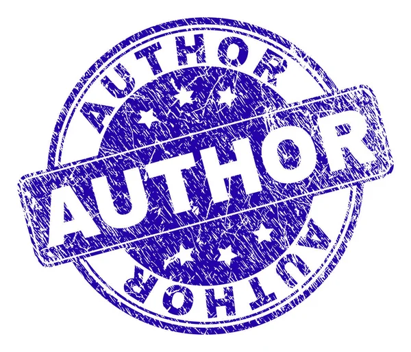 Scratched Textured AUTHOR Stamp Seal — Stock Vector