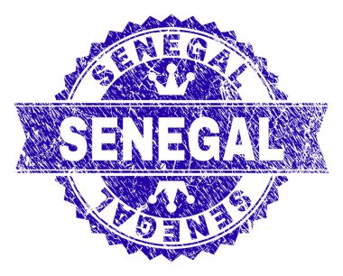 Grunge Senegal damga mühür kurdele ile dokulu