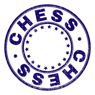 Damga mühür yuvarlak çizik dokulu satranç