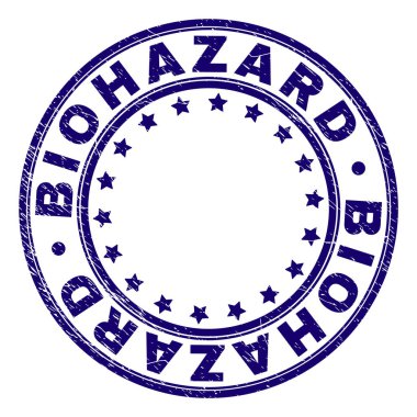 Damga mühür yuvarlak çizik dokulu Biohazard