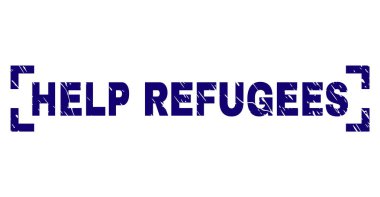 Grunge yardım mülteciler damga mühür köşeler arasında dokulu