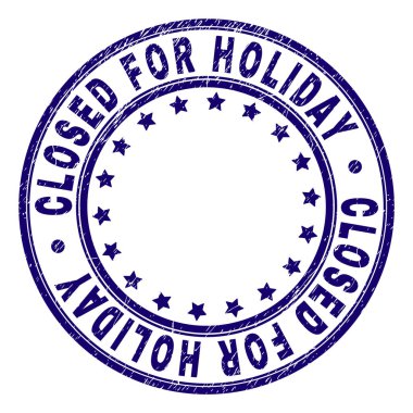 Yuvarlak damga mühür tatil için kapalı dokulu çizik