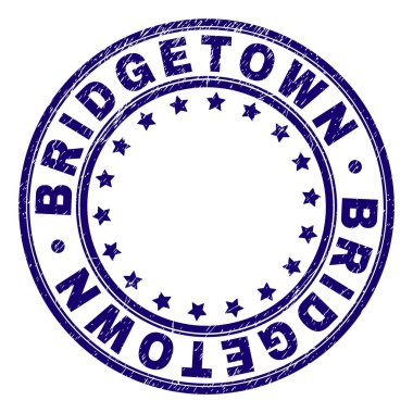 Grunge Bridgetown damga mühür yuvarlak dokulu