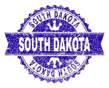 Dokulu Güney Dakota damga mühür kurdele ile çizik