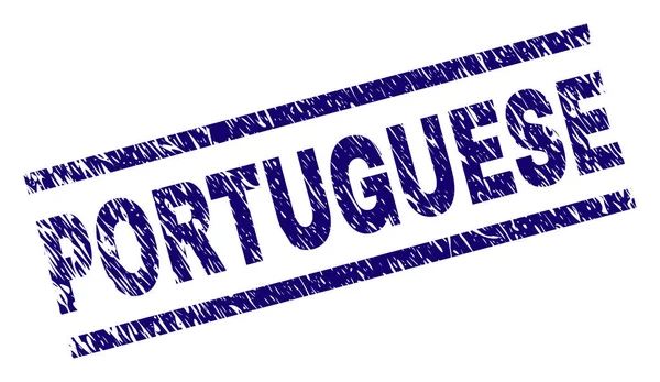 Segel Stamp PORTUGUESE Bertekstur Grunge - Stok Vektor