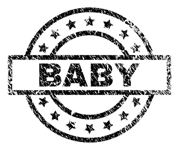 Grunge getextureerde Baby stempel-zegel — Stockvector