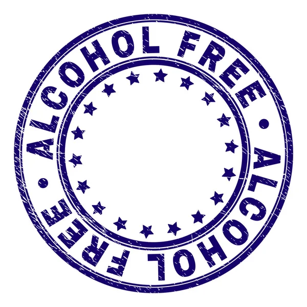 Zerkratzte texturierte alkoholfreie runde Stempelversiegelung — Stockvektor