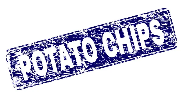 Grunge POTATO CHIPS Sello de rectángulo redondeado enmarcado — Vector de stock