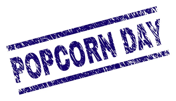 Selo de carimbo POPCORN DAY texturizado riscado — Vetor de Stock