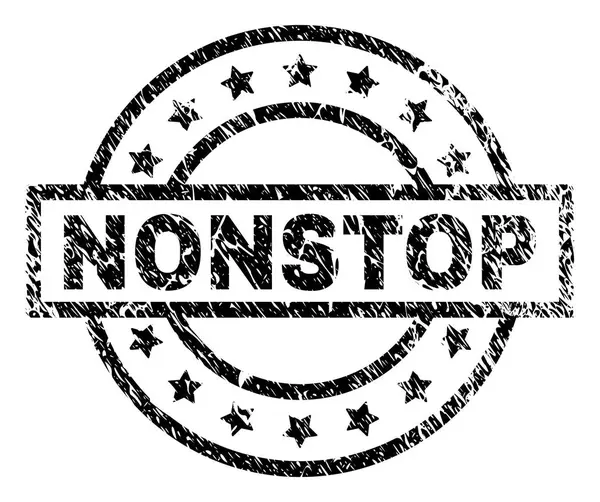 Scratched Textured NONSTOP Stamp Seal — Stock Vector