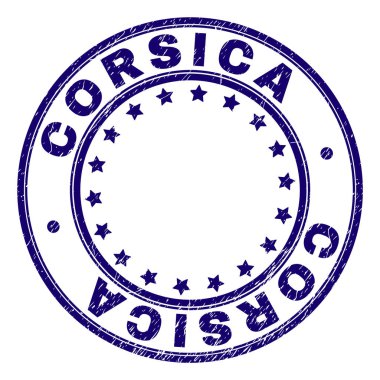 Grunge Corsica damga mühür yuvarlak dokulu