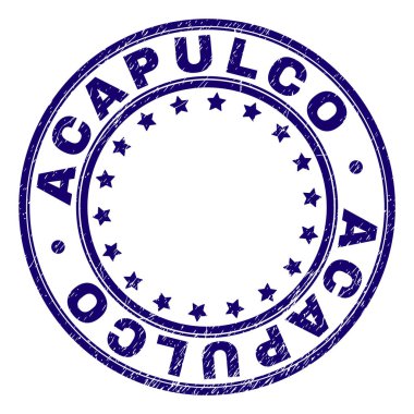 Grunge Acapulco damga mühür yuvarlak dokulu