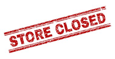 Grunge dokulu dükkan kapalı damga mühür