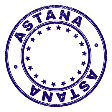 Dokulu Astana yuvarlak damga mühür çizik
