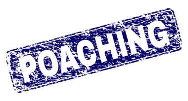 Çerçeveli yuvarlatılmış dikdörtgen damga kaçak avcılık grunge