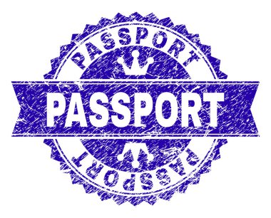 Dokulu pasaport damga mühür kurdele ile çizik