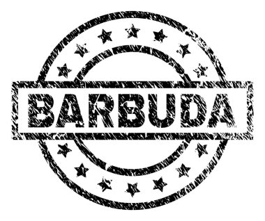 Dokulu Barbuda damga mühür çizik