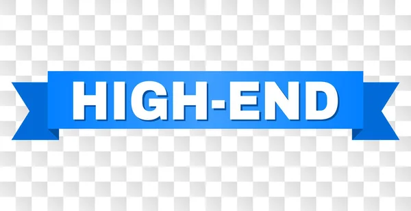 Синя стрічка з заголовком HIGH-END — стоковий вектор