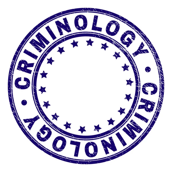 Grunge getextureerde criminologie ronde stempel-zegel — Stockvector