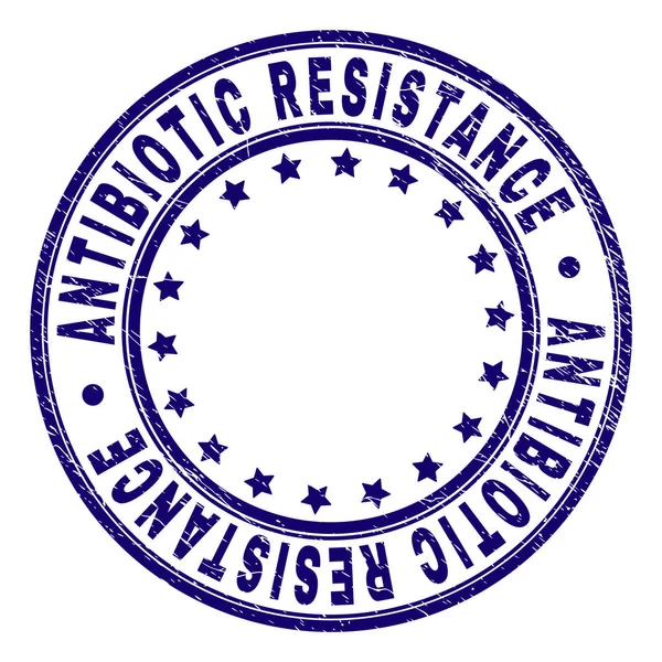 Sello de sello redondo de resistencia antibiótica texturizada Grunge — Vector de stock