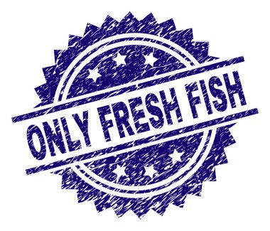 Çizik dokulu sadece taze balık mühür damgası