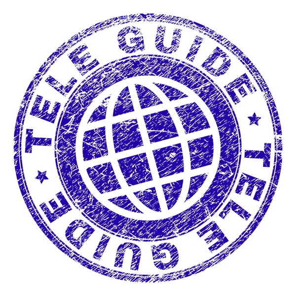 Selo texturizado riscado do selo do GUIA DO TELE — Vetor de Stock
