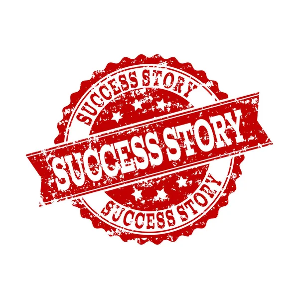 Red Grunge SUCCESS STORY Stamp Seal Filigrana — Vettoriale Stock