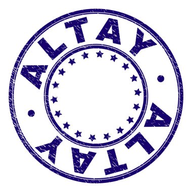 Dokulu Altay yuvarlak damga mühür çizik