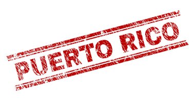 Dokulu Porto Riko damga mühür çizik