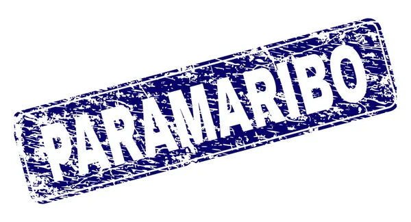 Zerkratzte paramaribo gerahmte abgerundete Rechteckmarke — Stockvektor
