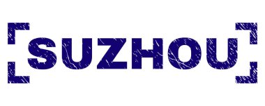 Grunge Suzhou damga mühür köşeleri içinde dokulu