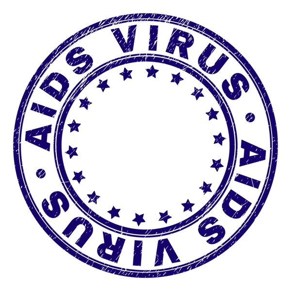 Grunge getextureerde aidsvirus ronde stempel-zegel — Stockvector