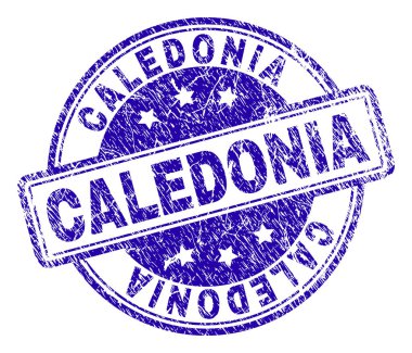 Dokulu Caledonia damga mühür çizik