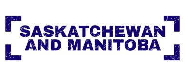 Grunge dokulu Saskatchewan ve köşeler içinde Manitoba damga mühür