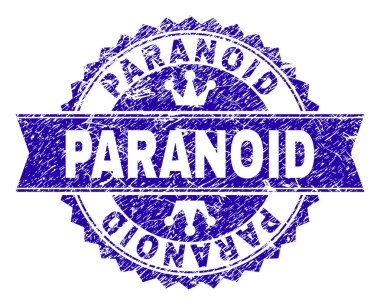 Kurdele ile dokulu paranoyak damga mühür çizik