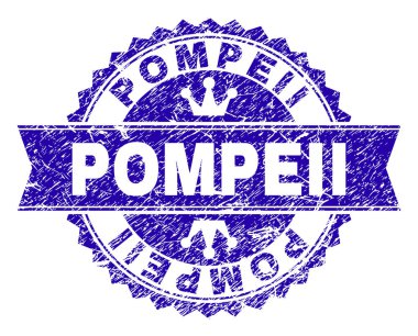 Grunge Pompeii damga mühür kurdele ile dokulu