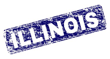 Yuvarlatılmış dikdörtgen damga grunge Illinois çerçeveli