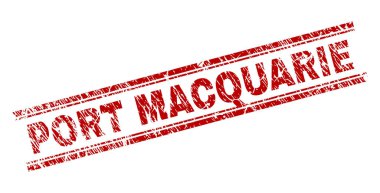 Dokulu Port Macquarie damga mühür çizik