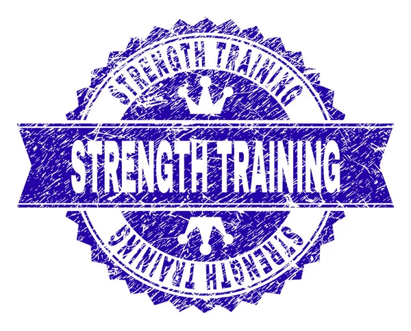 Strength Training Розетки Штамп Водяний Знак Гранжевим Стилем Розроблений Круглої — стоковий вектор