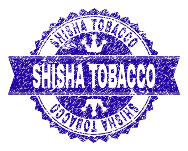 Sello de sello de tabaco con textura rayada SHISHA con cinta — Vector de stock