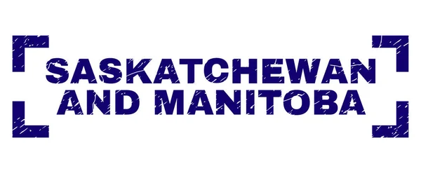 Grunge getextureerde Saskatchewan en Manitoba stempel-zegel in hoeken — Stockvector