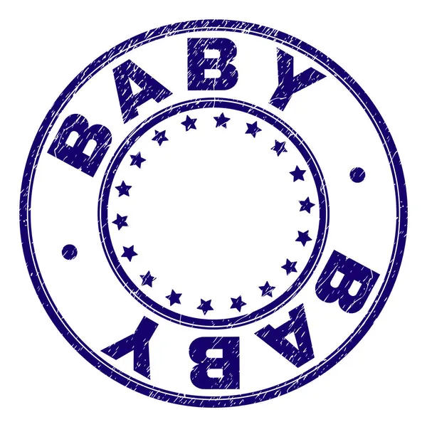 Grunge getextureerde Baby ronde stempel-zegel — Stockvector