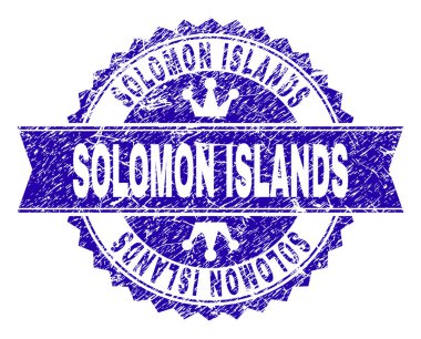 Dokulu Solomon Adaları damga mühür kurdele ile çizik