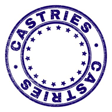 Grunge Castries damga mühür yuvarlak dokulu