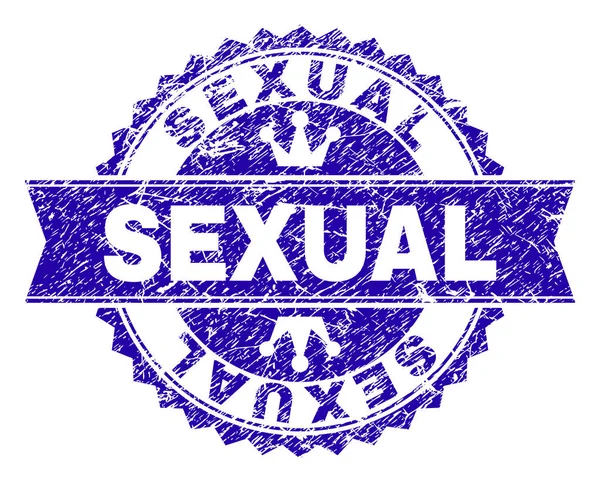 Grunge texturált szexuális pecsétbélyeg szalaggal — Stock Vector