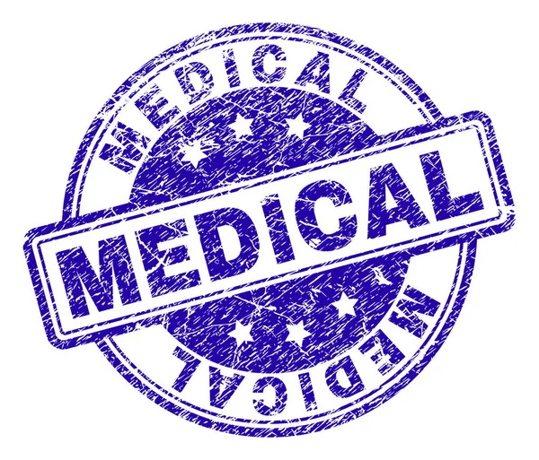 Scratched Textured MEDICAL Stamp Seal — Stock Vector