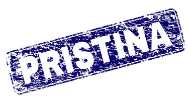 Yuvarlatılmış dikdörtgen damga grunge Priştine çerçeveli