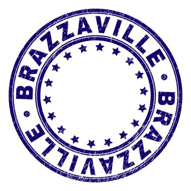 Grunge Brazzaville damga mühür yuvarlak dokulu