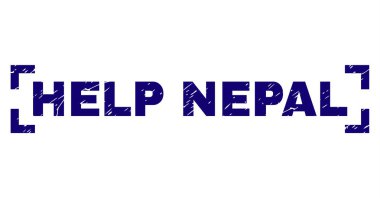 Grunge yardım Nepal damga mühür köşeler arasında dokulu