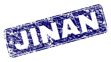 Yuvarlatılmış dikdörtgen damga grunge Jinan çerçeveli